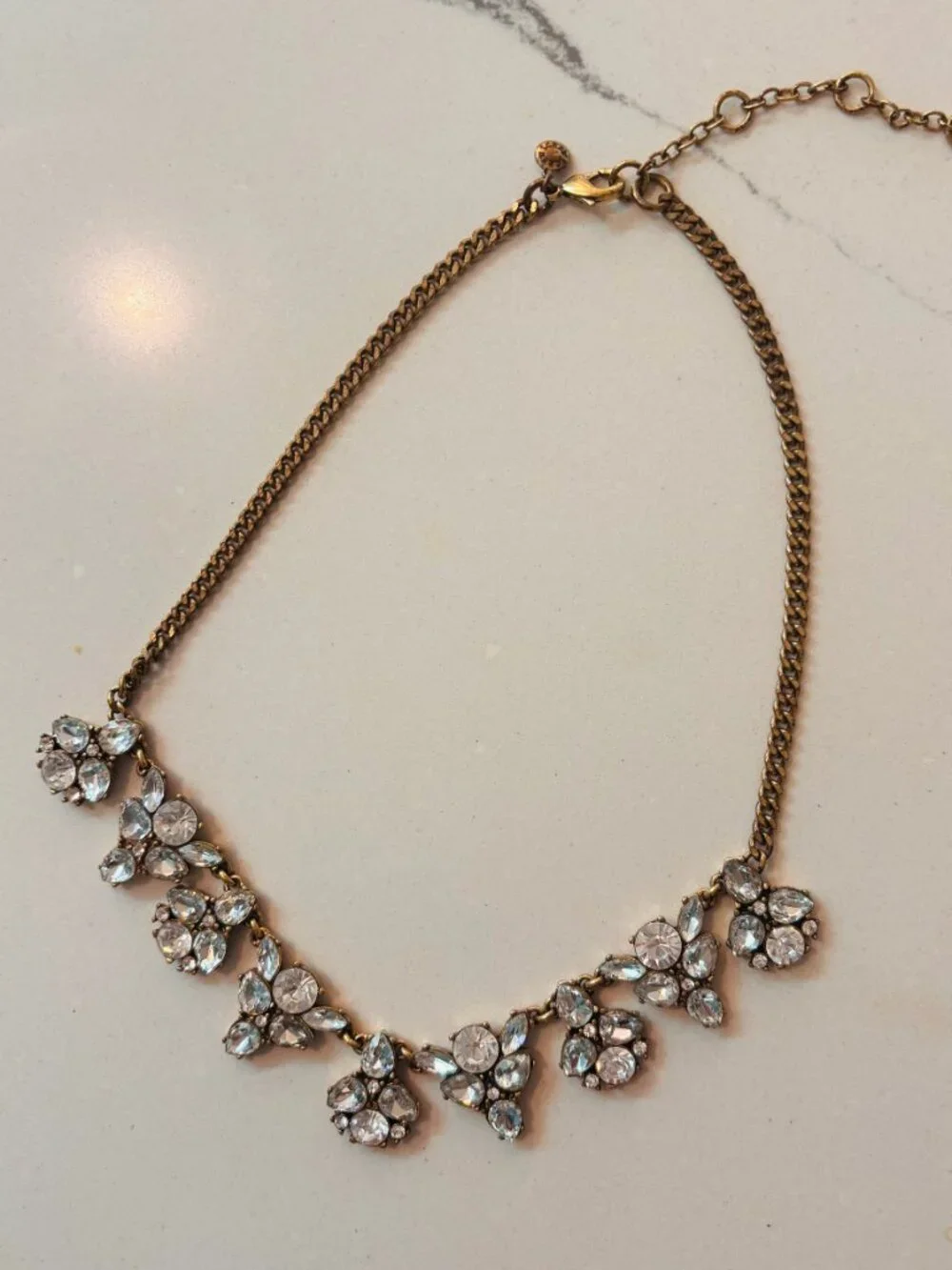 J Crew Crystal Cluster Collar Necklace